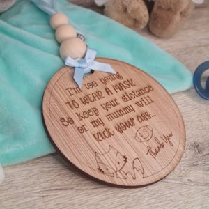 Baby pushchair sign - keep unwanted hands off your baby - pram - buggy - carrier - plaque - clips on - baby shower gift? present? new baby?