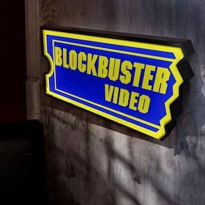Blockbuster Video Retro Man Cave Light Box - Desk - Work - Home decor - Workshop - Birthday gift - Novelty - LED - Night Lamp