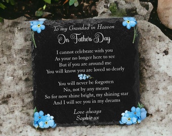 Personalised Forget me not Memorial grave marker - memorial slate - Indoor - Outdoor - Garden - Caravan - Grave side - Candle Display - Gift