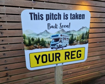 Privat Rv Rental Sign Pitch Reservation Board Caravan Pitch Marker Reserved Sign - Yellow ...