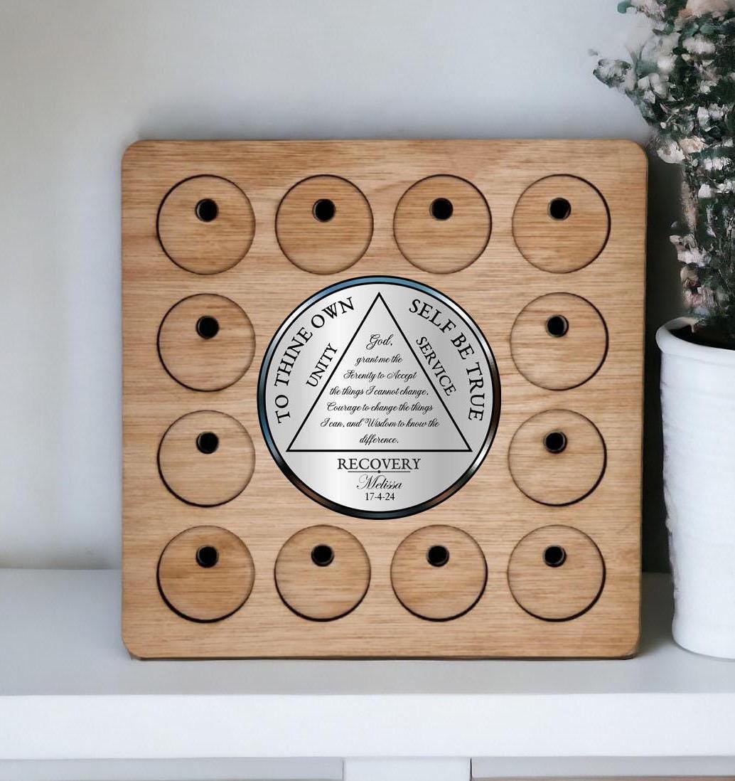 Aa Display Rack Personalised Recovery Token Display - Chips - Narcotics Alcohol ...