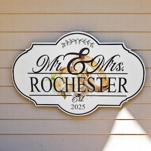 Personalised Mr & Mrs Wedding Name Sign - gift - Decoration - Plaque - Street sign - Railway - New couple - Gift - Present - Marriage