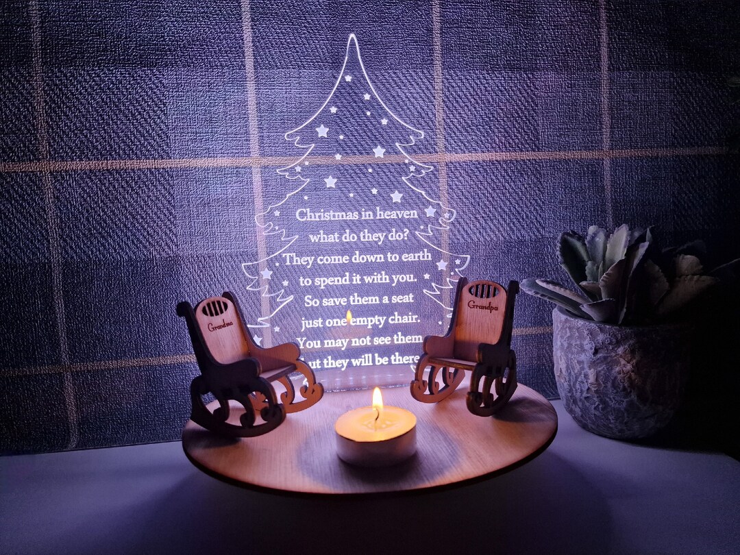 Personalised Christmas Candle Memorial Display Light - Rocking Chair ...