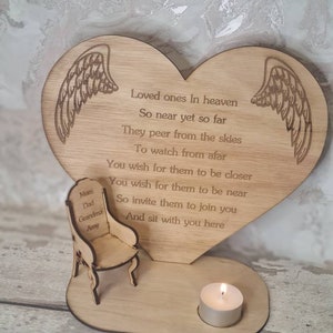 Personalised rememberance candle ornament to remember loved ones, great gift, present, bereavement chair, candle holder, angel love heart zdjęcie 4