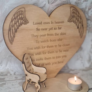 Personalised rememberance candle ornament to remember loved ones, great gift, present, bereavement chair, candle holder, angel love heart zdjęcie 2