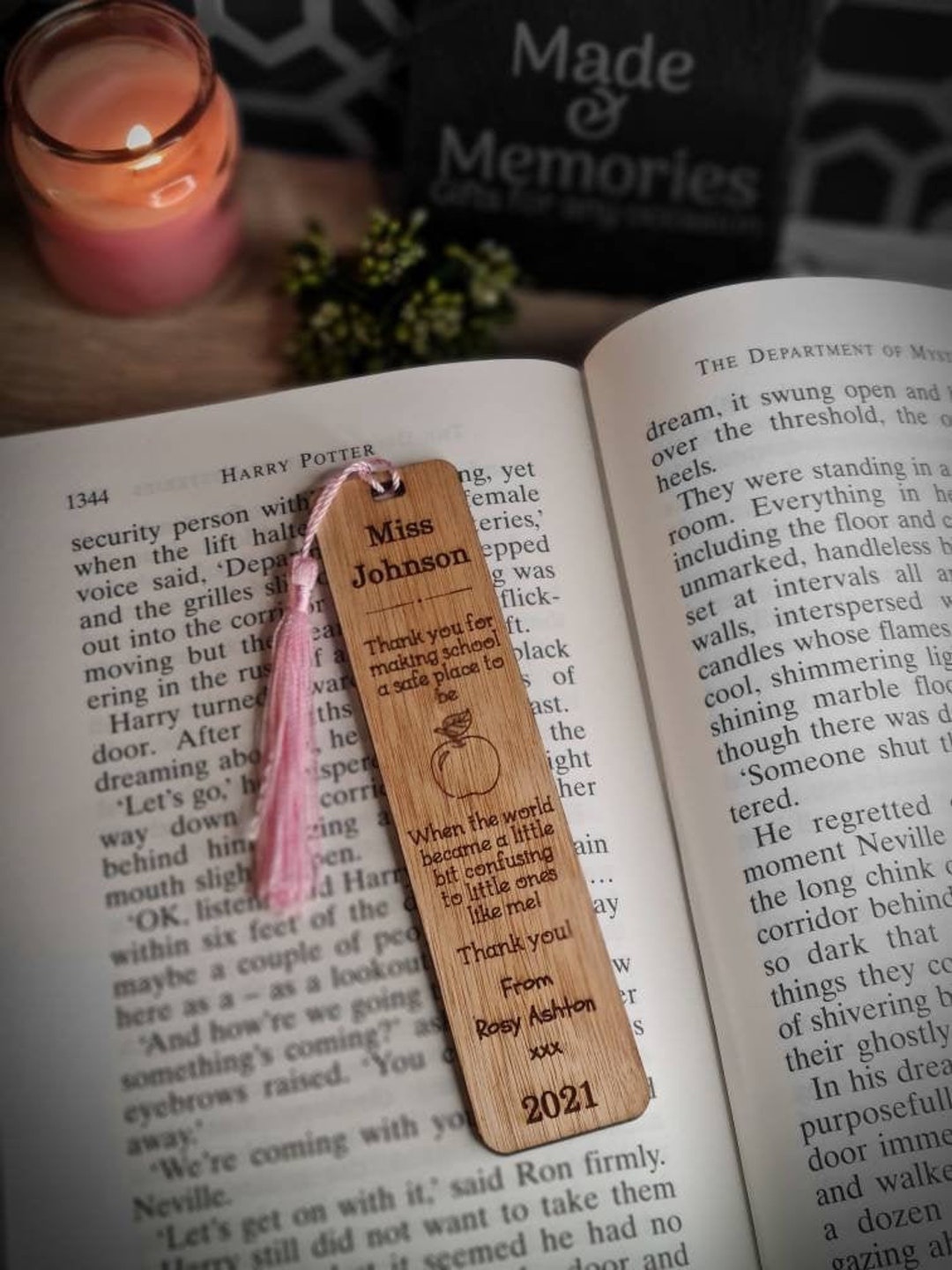 Personalised Wooden Bookmark - Lockdown Learning - Teacher Thank You ...