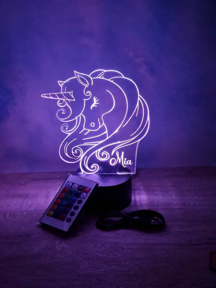 Lámpara led unicornio con nombre - Conmimo