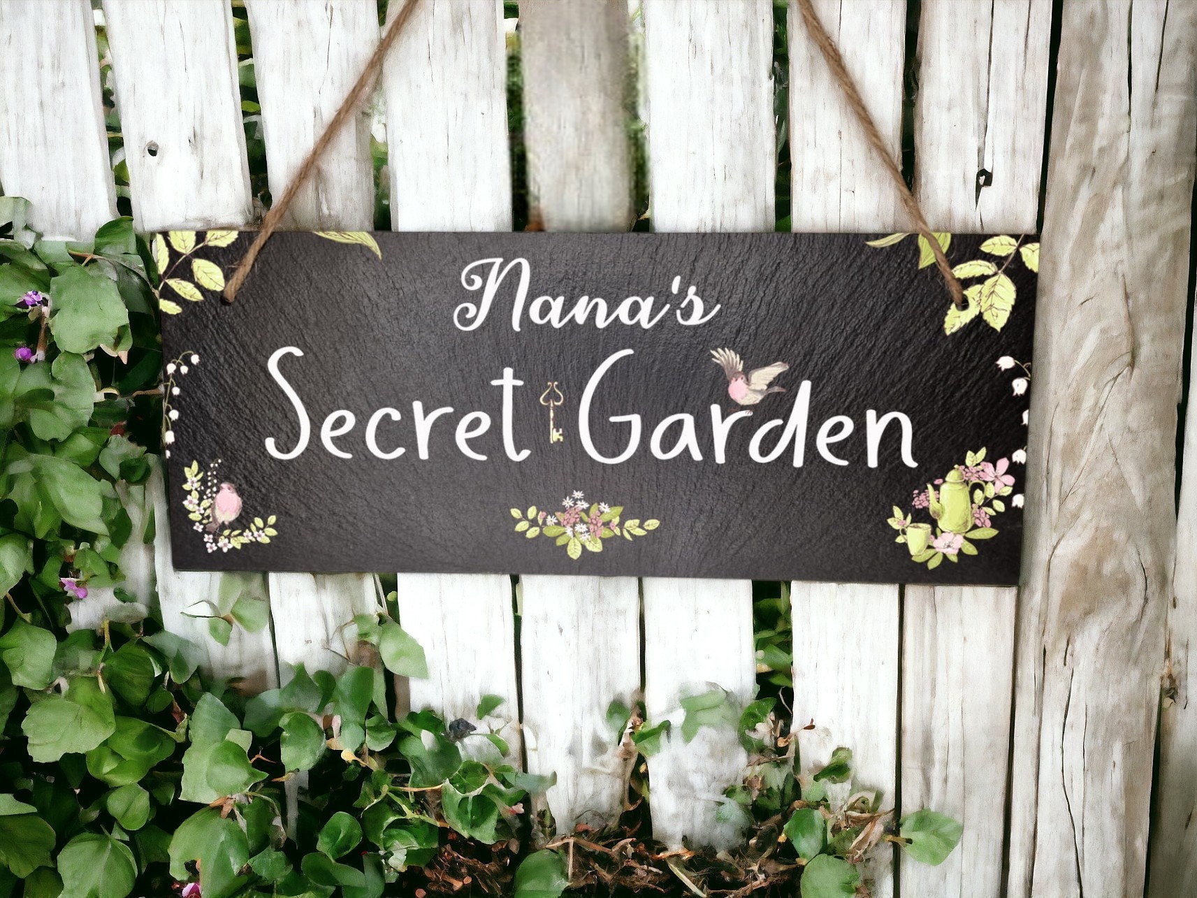Personalised Secret Garden Sign Decoration - Printed Onto High