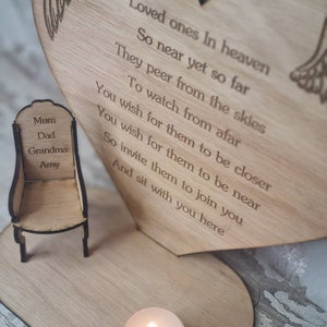 Personalised rememberance candle ornament to remember loved ones, great gift, present, bereavement chair, candle holder, angel love heart zdjęcie 3