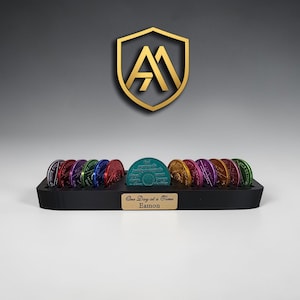 Personalised Recovery Token Display  - Chips - Personalized Serenity Prayer Recovery Chip Holder - AA display - Sobriety - Ornament - Coins