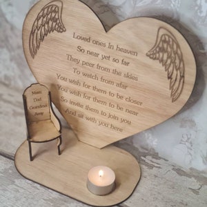 Personalised rememberance candle ornament to remember loved ones, great gift, present, bereavement chair, candle holder, angel love heart zdjęcie 6