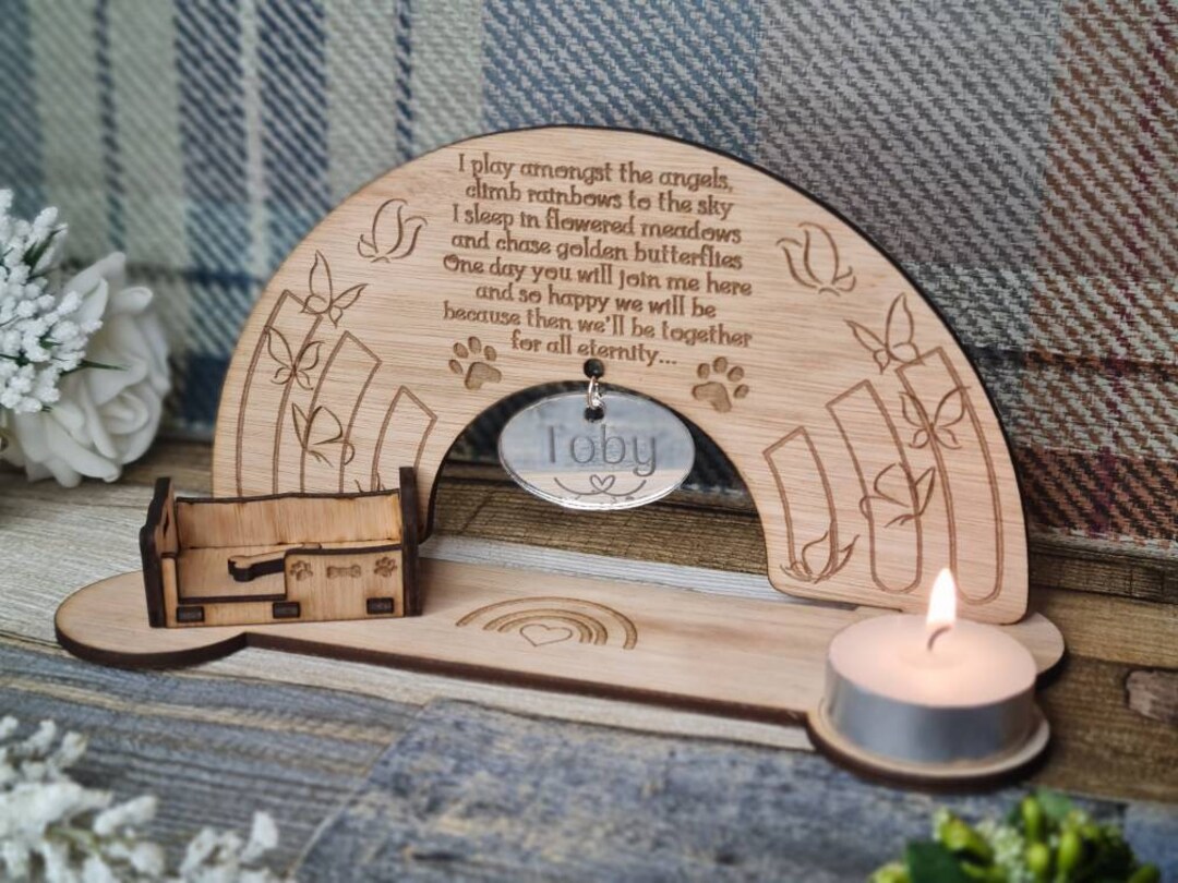Personalised Pet Memorial Candle Holder With Poem. Stunning Etsy