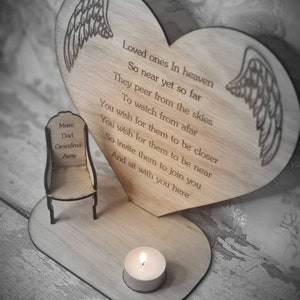 Personalised rememberance candle ornament to remember loved ones, great gift, present, bereavement chair, candle holder, angel love heart zdjęcie 5