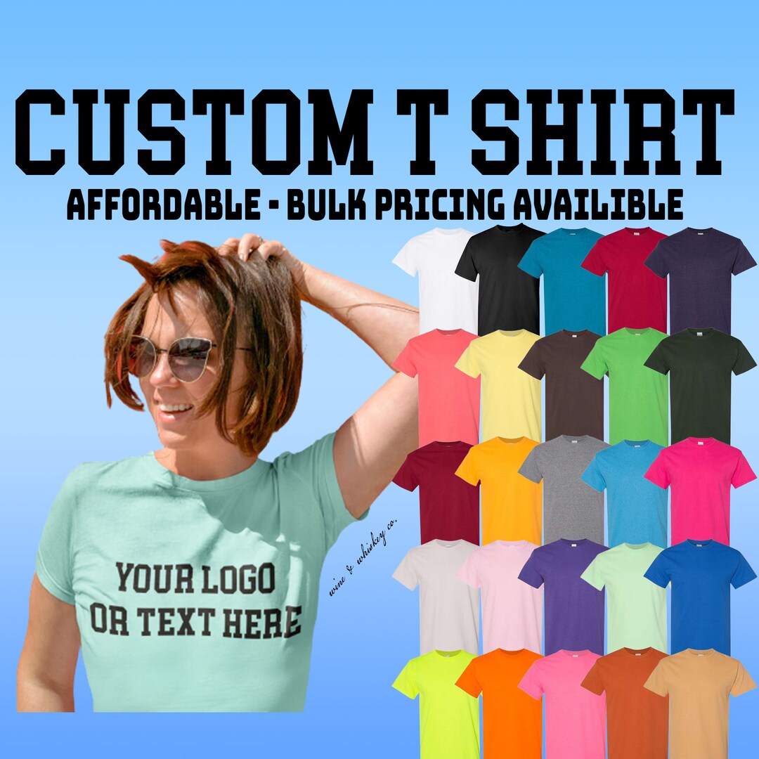 Screen Printed Custom T Shirts, Logo or Custom Text Screen Printing