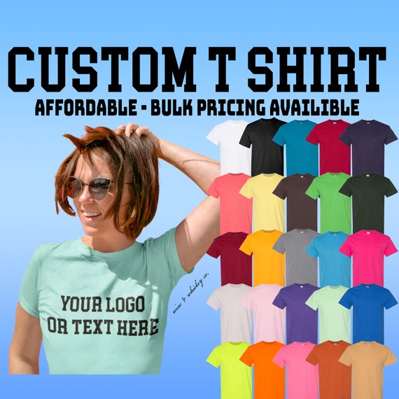 Screen Printed Custom T Shirts Logo or Custom Text Screen Etsy