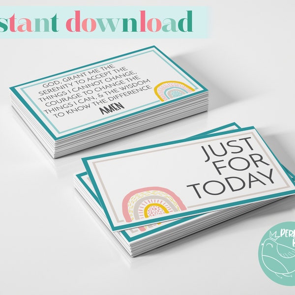 Printable Recovery Pocket Cards - AlAnon, CoDA, and other 12-Step Program Slogans, Sayings, Acronyms, & Quotes Reminder Card Set (DOWNLOAD)