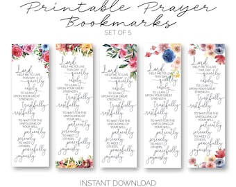 Printable Recovery Bookmarks - Watercolor Morning Prayer of St. Francis  - Set of 5 - Prayers & Inspirational Quotes (INSTANT DOWNLOAD)