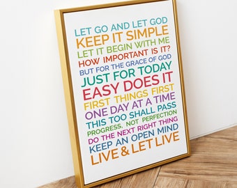 Recovery Slogans, Recovery Quotes, Inspirational & Encouraging Recovery Wall Art Printable, Growth Mindset Quote Printables INSTANT DOWNLOAD