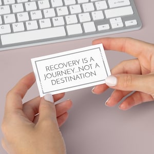 Printable Recovery Pocket Cards | 12-Step Program Slogans and Quotes Reminder Set |  Mental Health Growth Mindset Affirmation Card Set (PDF)