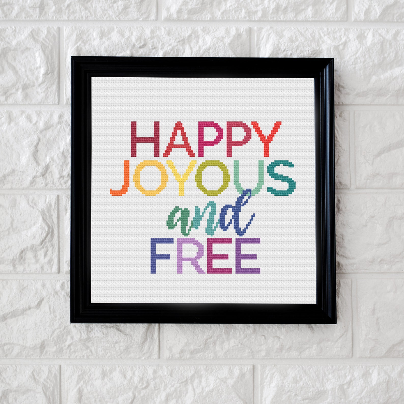 Happy, Joyous, and Free Cross Stitch Pattern INSTANT PDF DOWNLOAD - Etsy