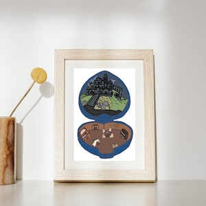 Nancy Drew and Polly Pocket Inspired Golden Gardenia Basement Art Print