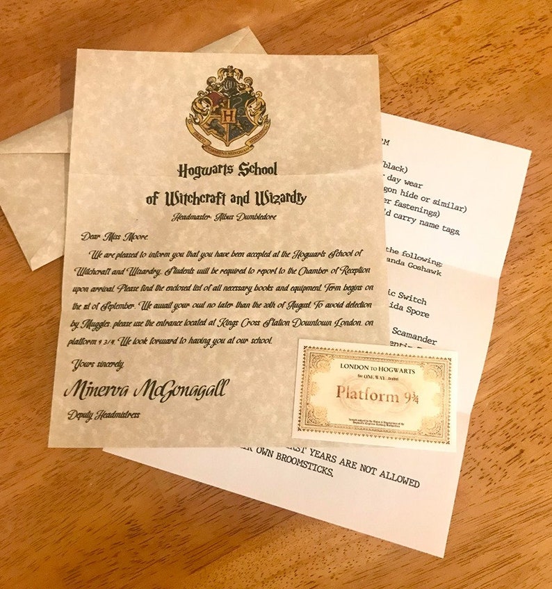 Carta de aceptación de Hogwarts Harry Potter House Pegatinas  Etsy