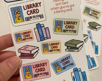 Library Card Sticker Sheets