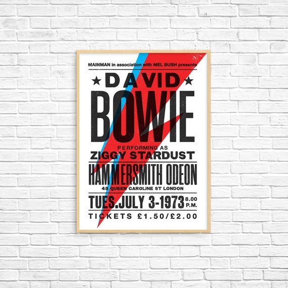 A3 SIZE BUY 2 GET ANY 2 FREE DAVID BOWIE ZIGGY STARDUST POSTER PRINT A4