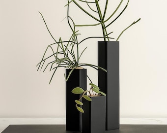 Modern Minimalist 3D Printed Planter Set, Sculptural Indoor Plant Pot or Vase for Fresh or Dried Flowers, Eco Friendly Canadian Decor Gift