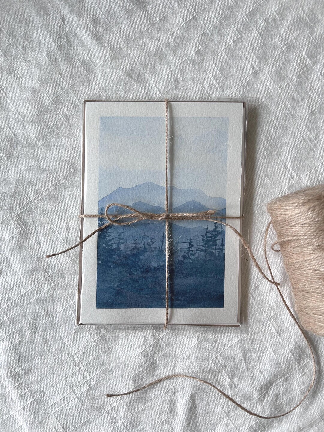 Mountain Greeting Card Set of 4 Handmade | Hand Painted Watercolor ...