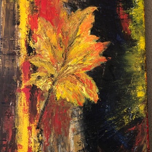Fall Leaf/Maple Leaf 14”x11”/Acrylic painting on canvas