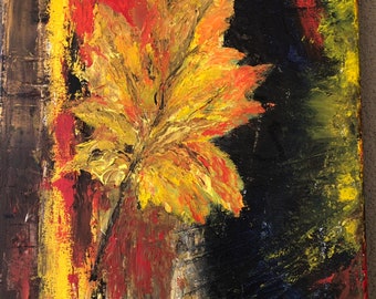 Fall Leaf/Maple Leaf 14”x11”/Acrylic painting on canvas