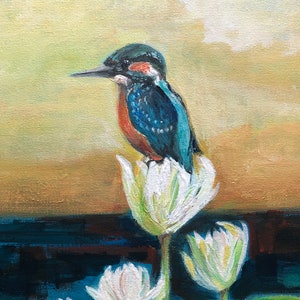 Kingfisher 14”x14” Acrylic painting on canvas