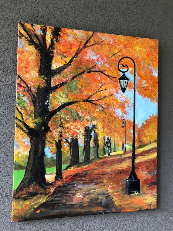 Canvas Acrylic Painting Fall Colors 