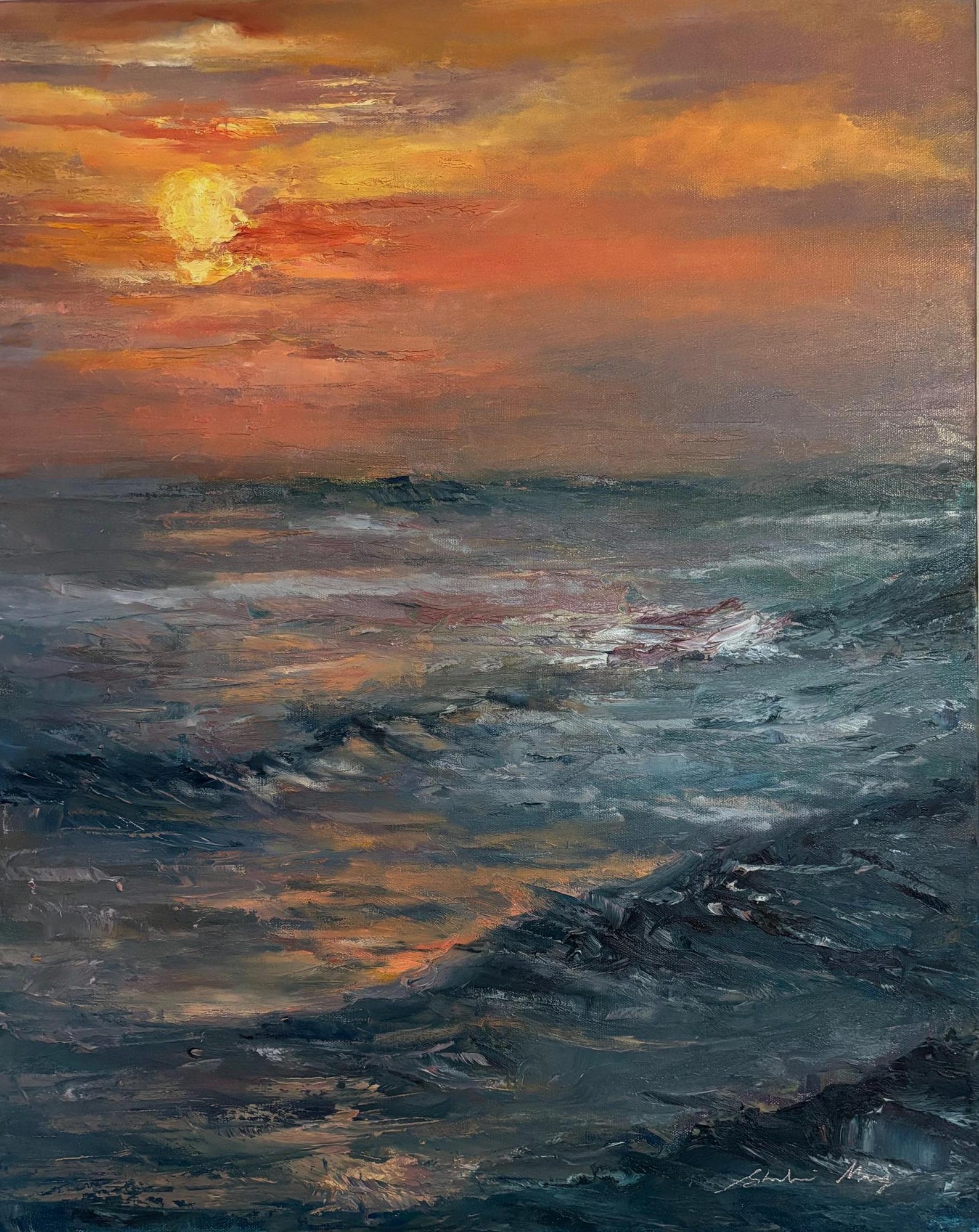 Original Dusky Sunset Oil Painting - Etsy