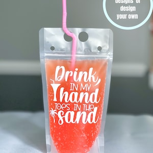Adult Drink Pouches, Drink Pouches, Personalized Drink Pouches, Reusable Drink Pouches, Custom Design Drink Pouches