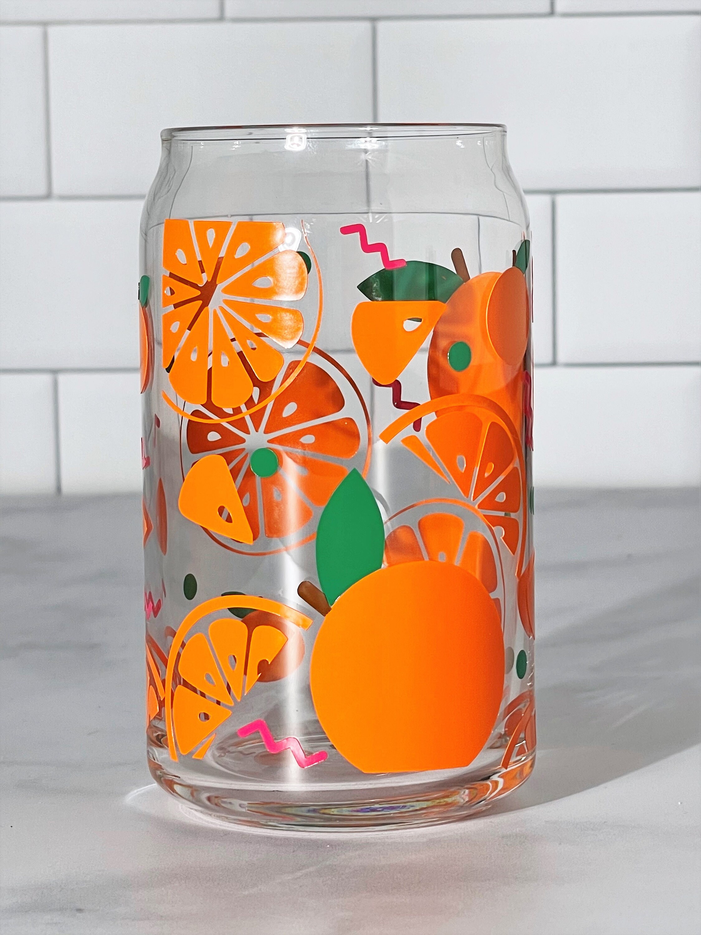 Orange Beer Can Glass Beer Can Glass Custom Beer Can Glass Etsy
