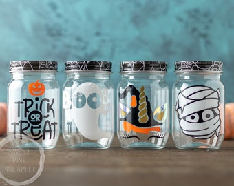 Halloween Mason Treat Jars, Halloween Gift For Kids, Halloween Mason Jars, Halloween Gift for kids, Halloween Gift, Trick or Treat Gift