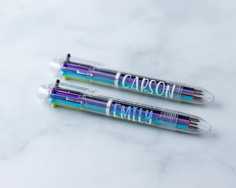 Custom multi-color pen, custom pen, teenager gift, Easter basket stuffer, Gift for Teen, Gift for Kids, Stocking Stuffer, Halloween Gift