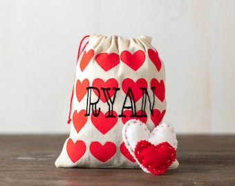 Valentine Gift Bag, Personalized Valentine Bag, Kids Valentine Bag, Valentine Gift Bag for kids, Burlap Valentine Gift Bag