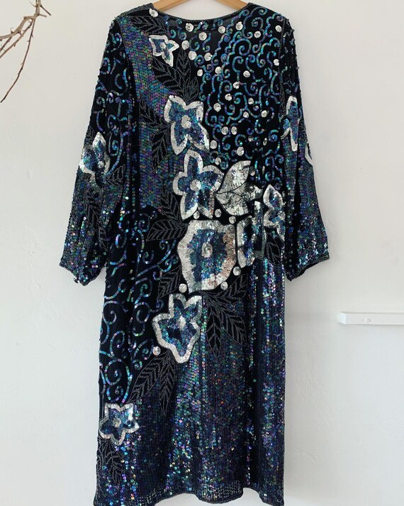 Vintage sequin floral dress