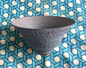 Otto and Gertrud Natzler Pottery Small Blue/Grey Textured Bowl