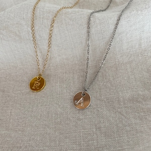 Initial Necklace | Charm Necklace | Letter Necklace | Name Charm | Circular Charm | Personalized Jewelry