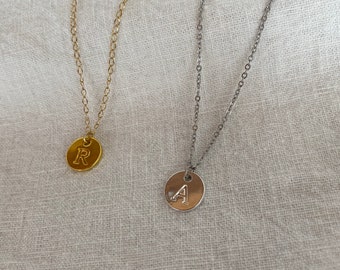 Initial Necklace | Charm Necklace | Letter Necklace | Name Charm | Circular Charm | Personalized Jewelry