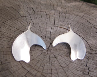 Bitten Leaf series #1 earrings in sterling silver