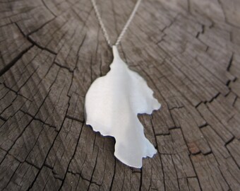 Bitten Leaf series #4 necklace in sterling silver