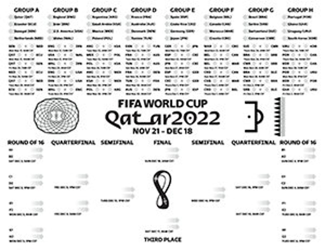 World Cup 2022 Qatar Wall Chart Poster Schedule Bracket Groups - Etsy