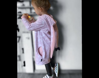 Vestido de Pascua para niños pequeños / vestido de conejito de Pascua / vestido de sudadera de las niñas, orejas de conejito divertido / traje de conejito / vestido de conejito de algodón / regalo para ella