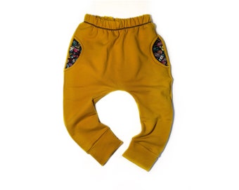 Pasgeboren low fit broek, Funny drop crotch joggers, Biologische baby leggings, Peuter harem broek, Baby douche cadeau idee, Duurzame kleding