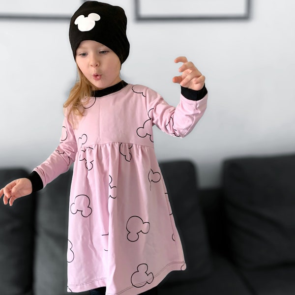 Robe rose de fille, robe d’enfant en bas âge, robe de fille, robe de chéri, robe de printemps, robe de coton, robe d’anniversaire